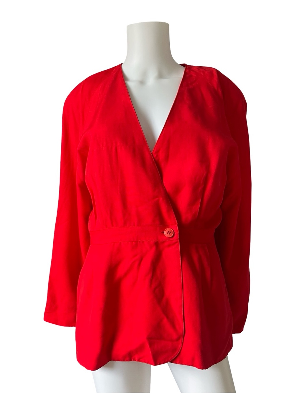 Vintage Paul Alexander Red Blazer Cinched Waist Colorful Womens Size 6